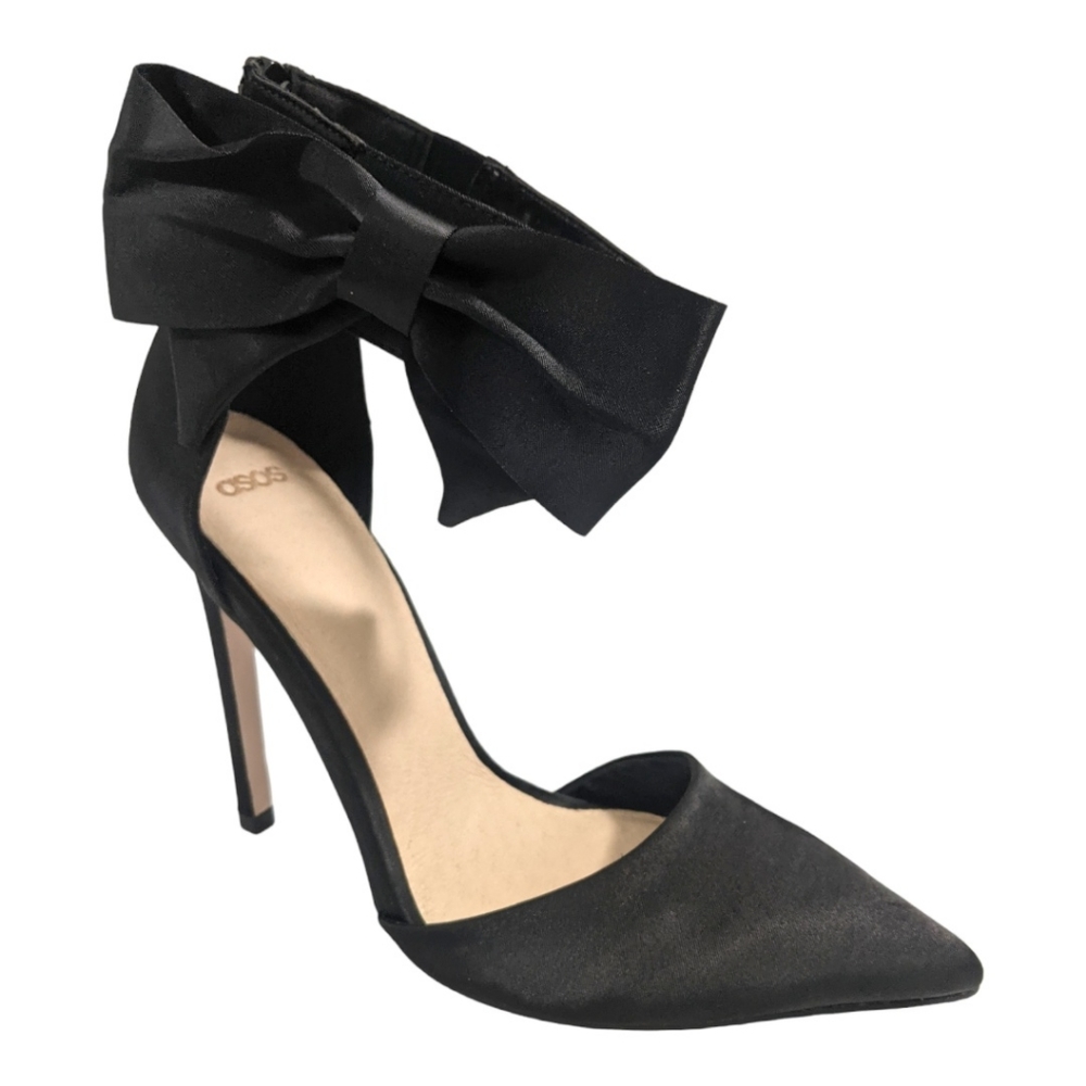 ASOS Black Satin Pumps, US 6 (UK 4)